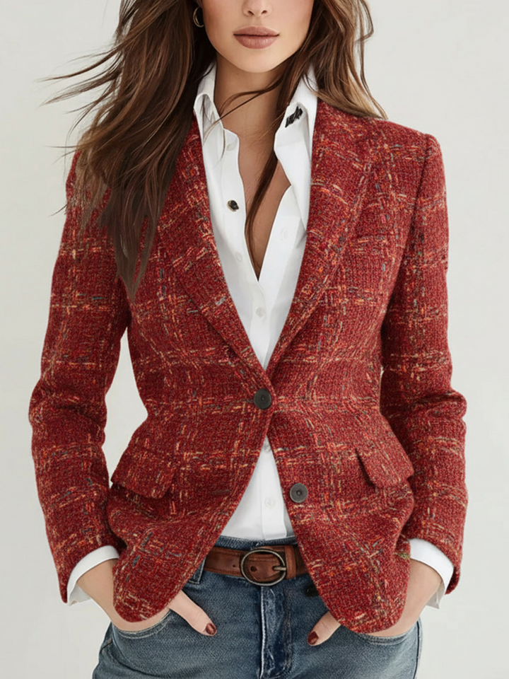Josephine – Tailored Plaid Tweed Blazer