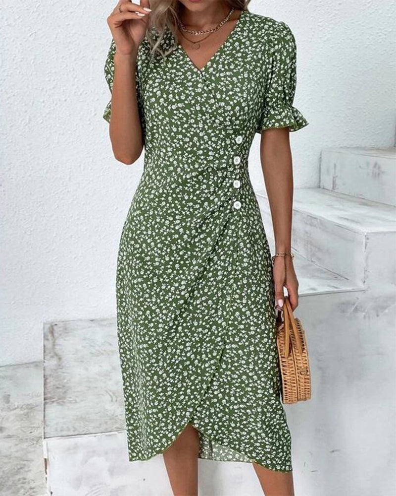 Elise | Fresh Bloom V-Neck Dress