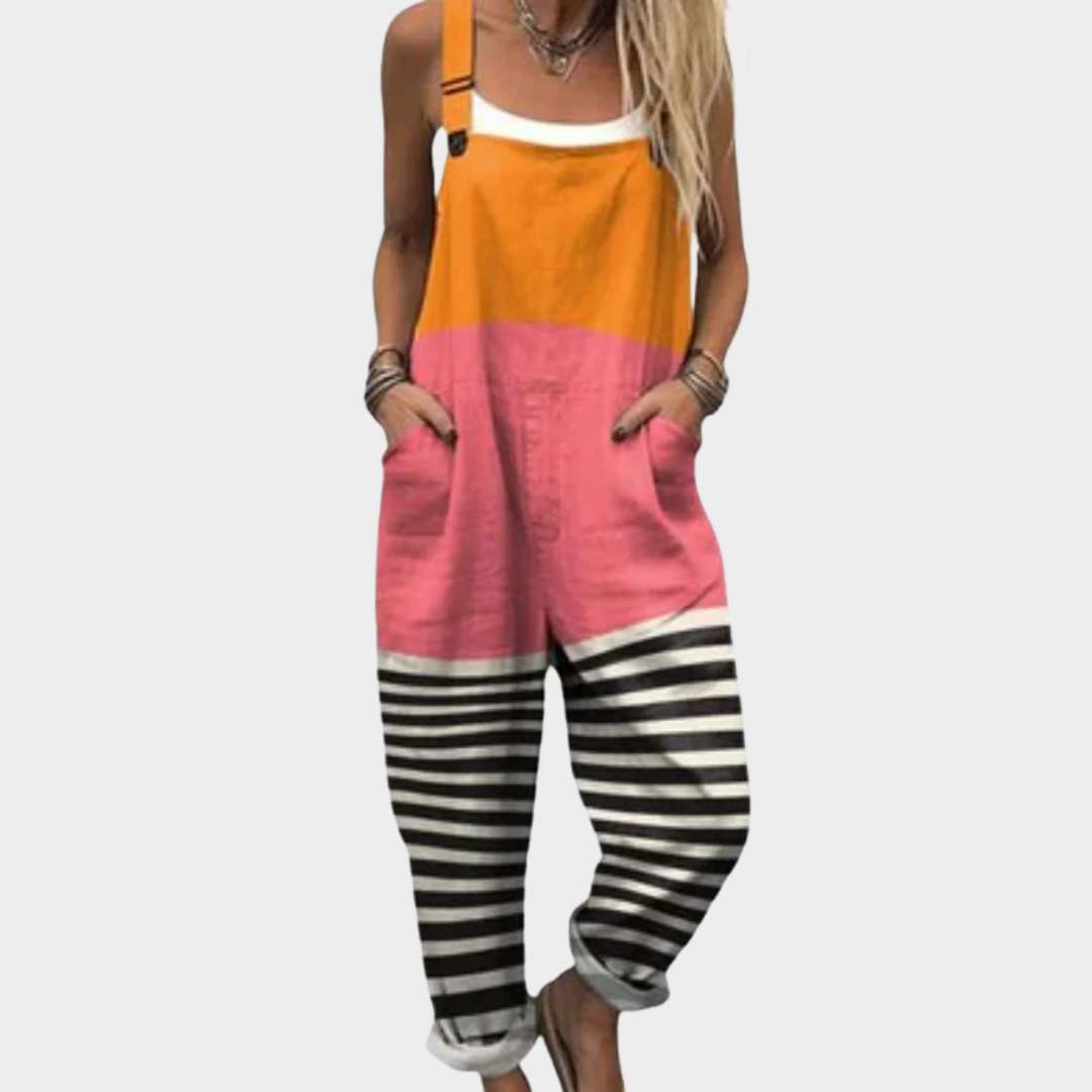 Violet | Sunset Print Overalls