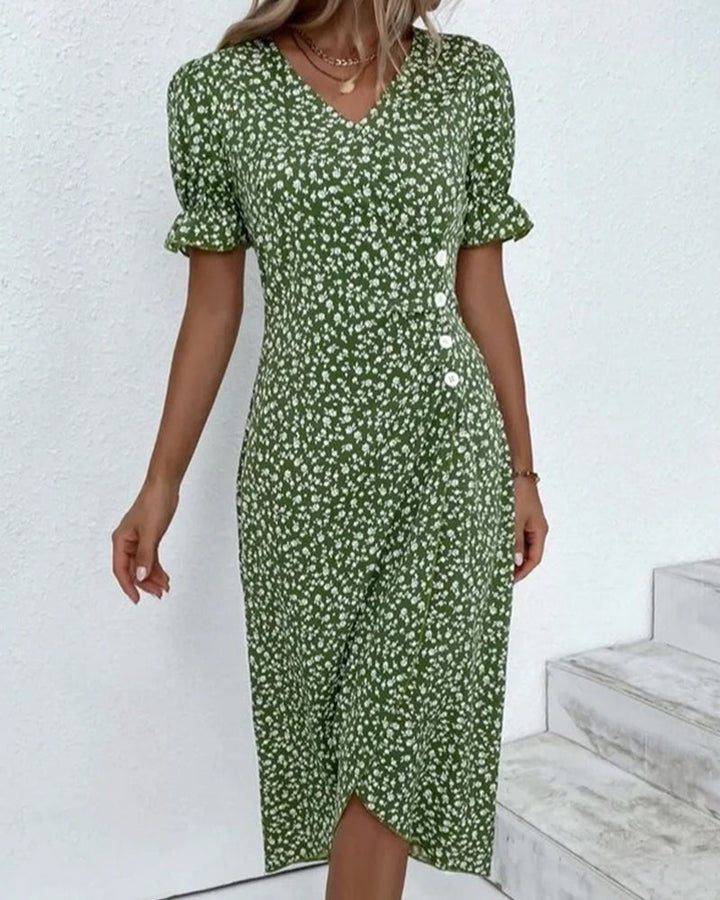 Elise | Fresh Bloom V-Neck Dress