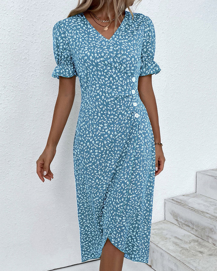 Elise | Fresh Bloom V-Neck Dress