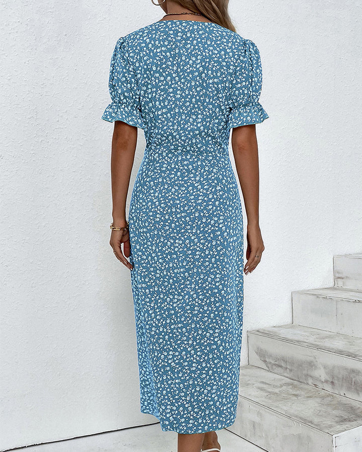 Elise | Fresh Bloom V-Neck Dress