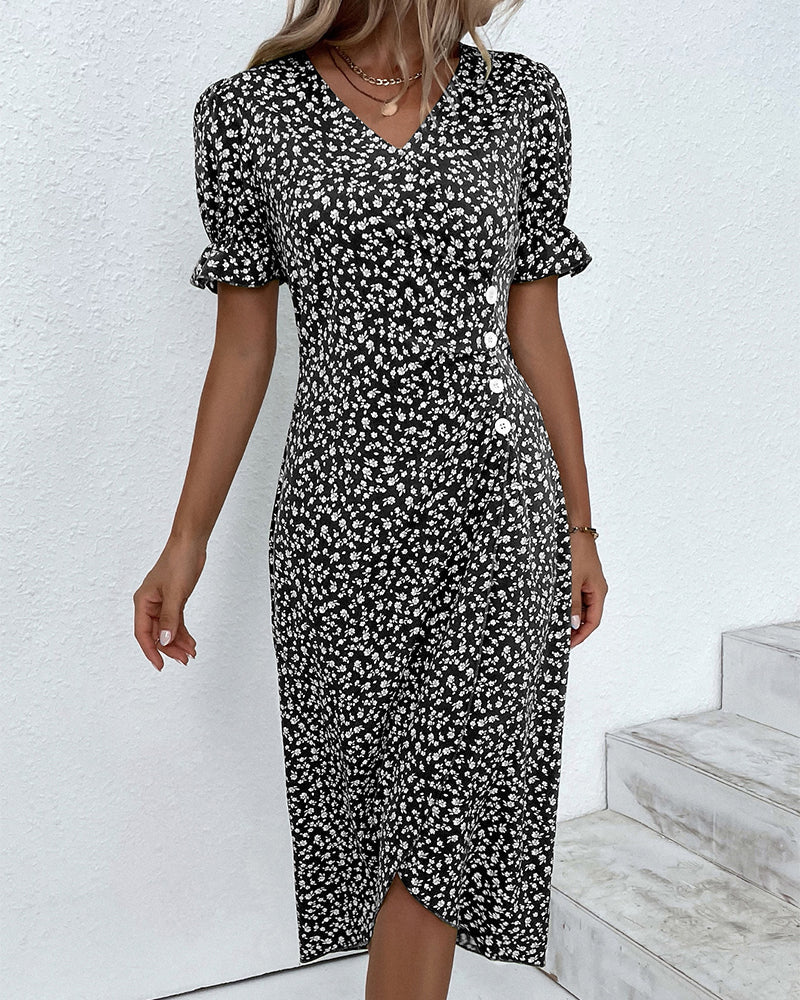 Elise | Fresh Bloom V-Neck Dress