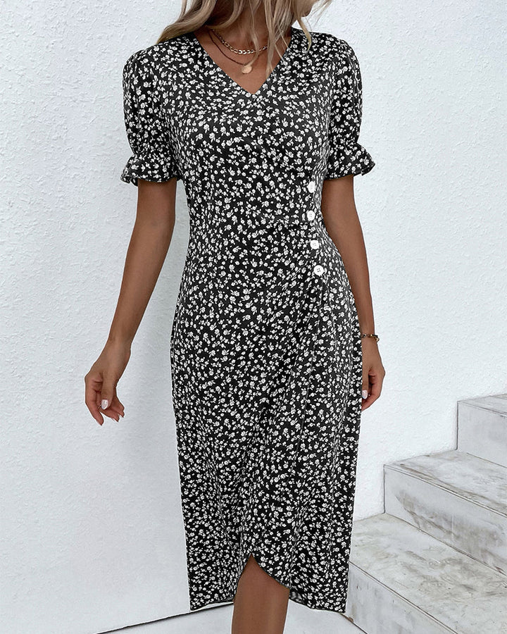 Elise | Fresh Bloom V-Neck Dress