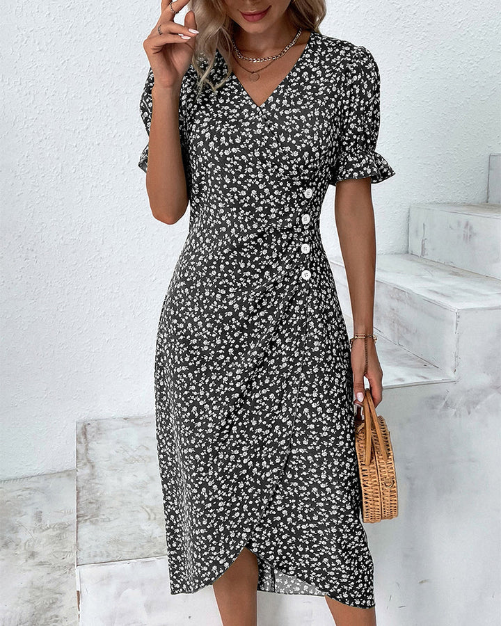 Elise | Fresh Bloom V-Neck Dress
