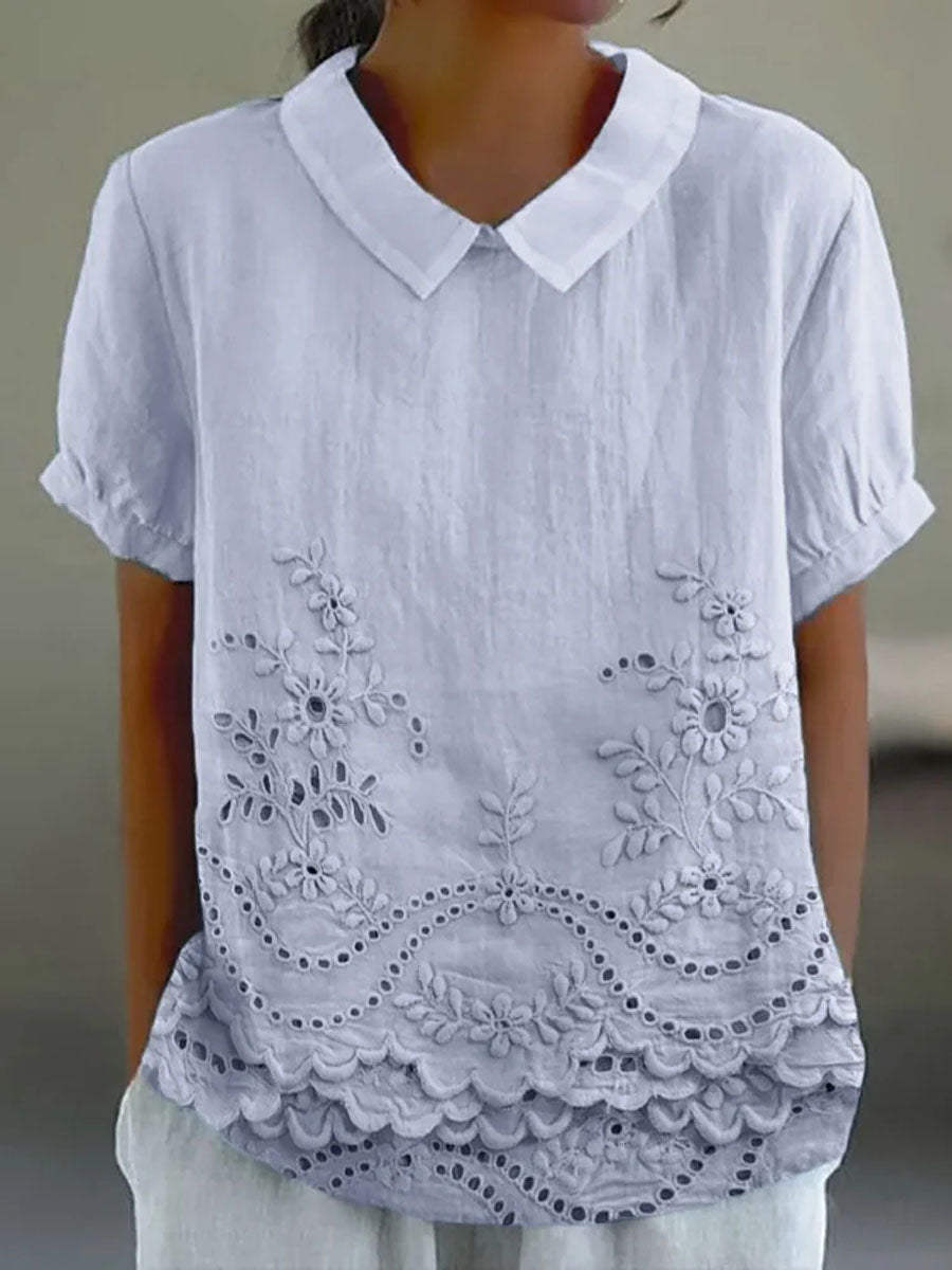 Janie | Floral Embroidered Shirt
