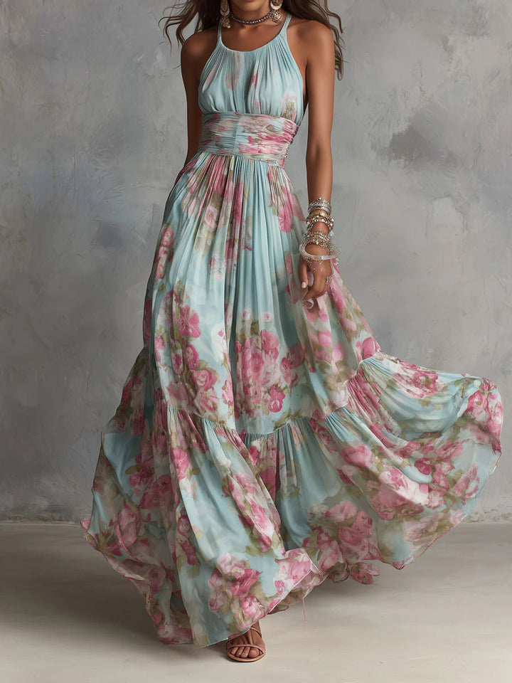Ivory | Soft Floral Chiffon Maxi