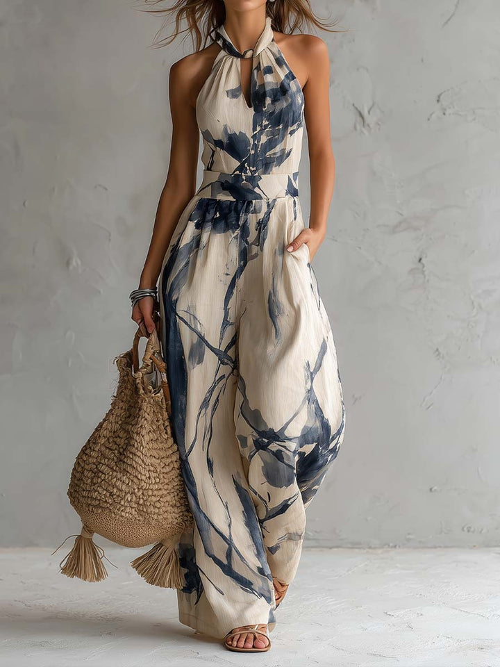 Kasmira | Printed Halter Wide-Leg Set