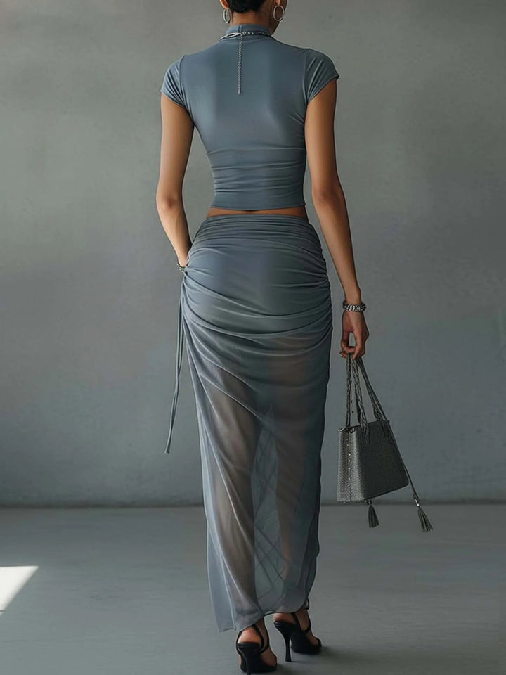 Royal | Sleek Ruched Two-Piece Set