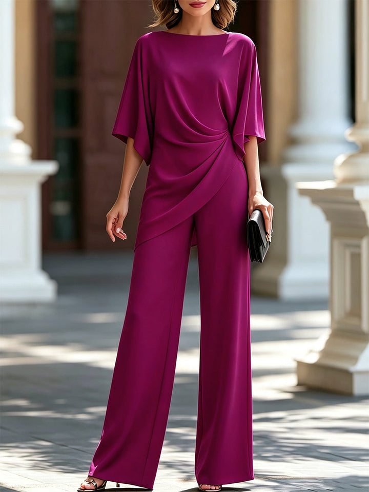 Vicki – Draped Waist Wide-Leg Jumpsuit