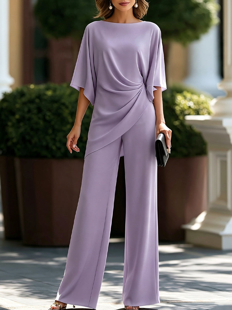 Vicki – Draped Waist Wide-Leg Jumpsuit