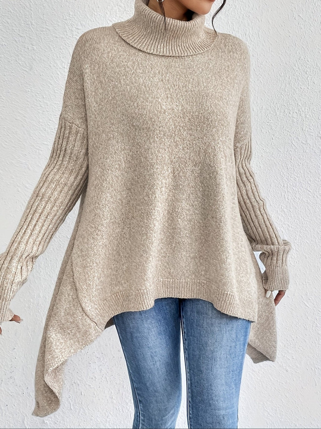 Karen – Oversized Turtleneck Knit Sweater