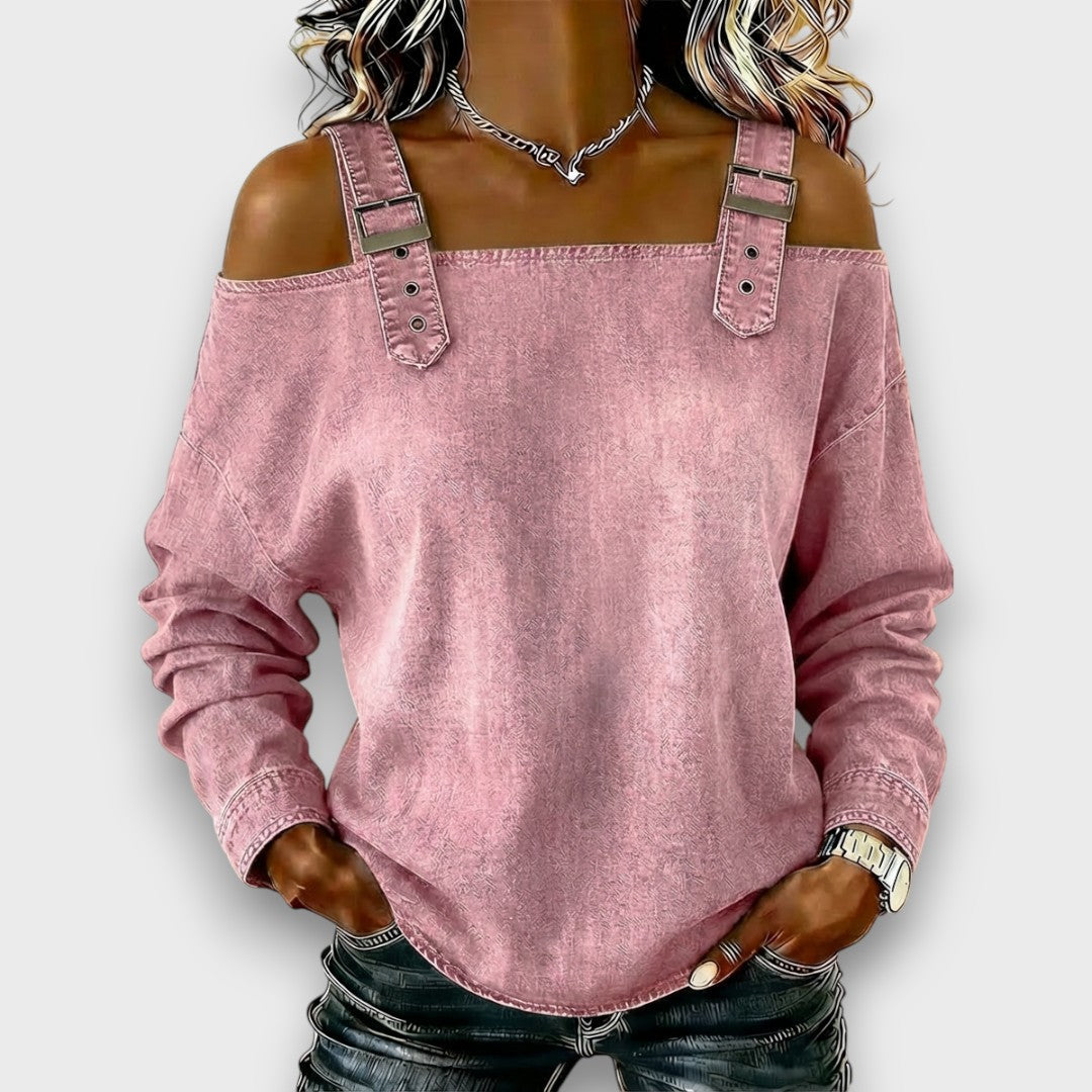 Grace | Off-Shoulder Denim Top
