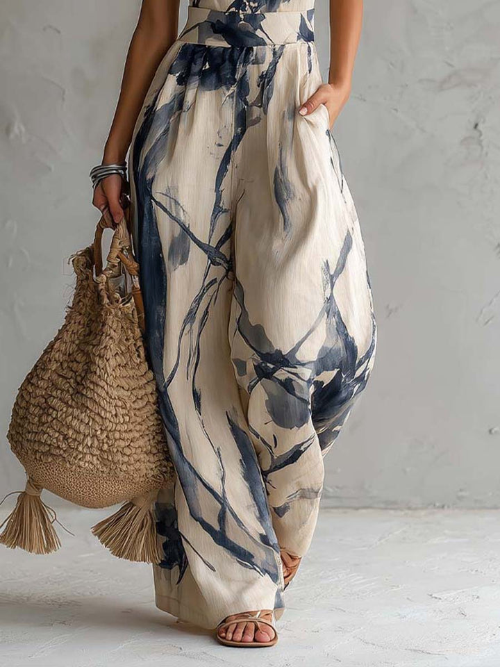 Kasmira | Printed Halter Wide-Leg Set