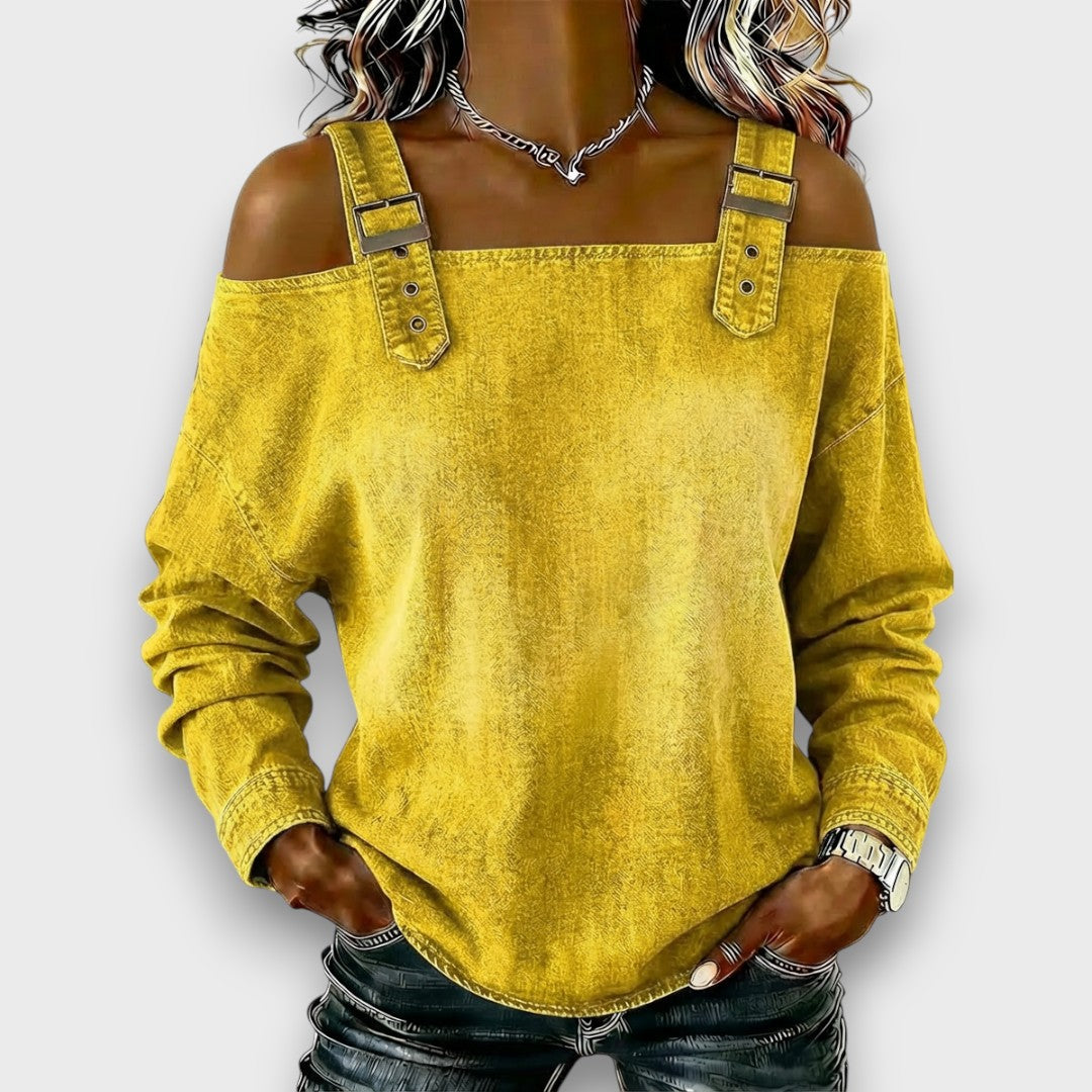 Grace | Off-Shoulder Denim Top