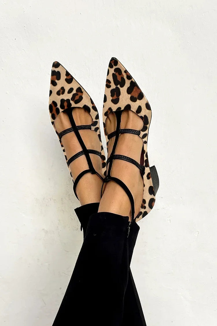 Andie | Leopard Strap Ballet Heels