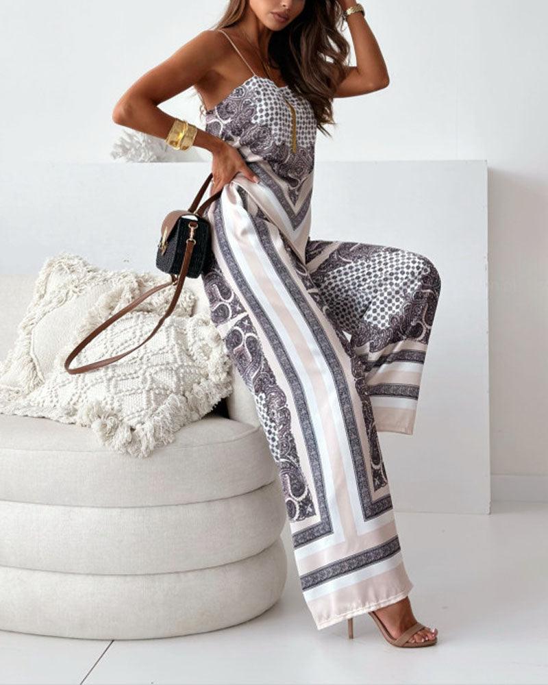 Carolanne | Vacation Ready Stylish Lace-Up Vest & Pants Two-Piece Set Dress