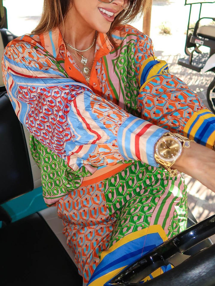 Neila | Tropical Look Colorful Unique Shirt