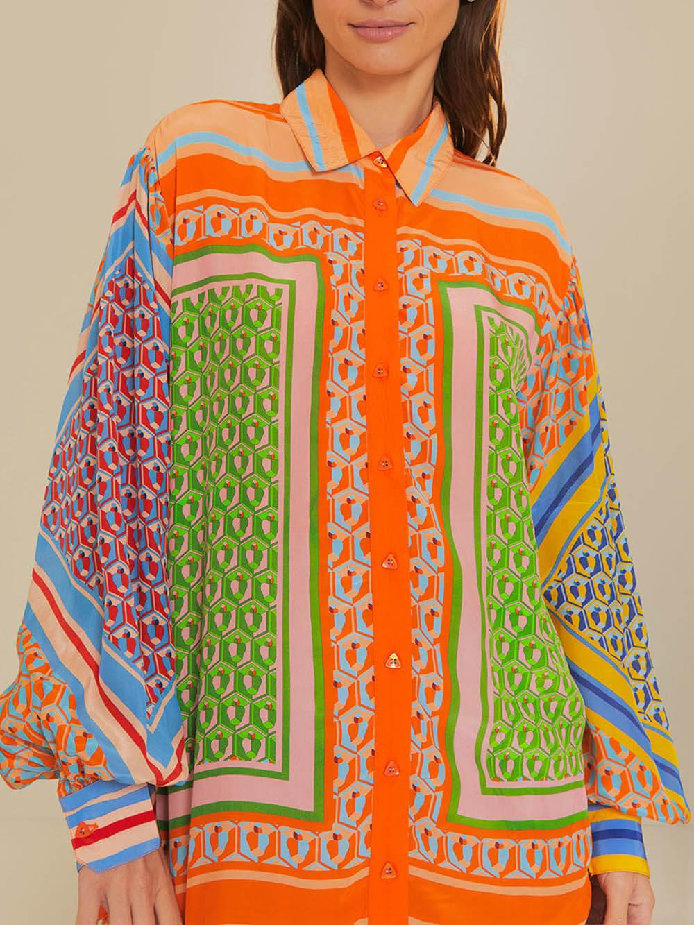 Neila | Tropical Look Colorful Unique Shirt