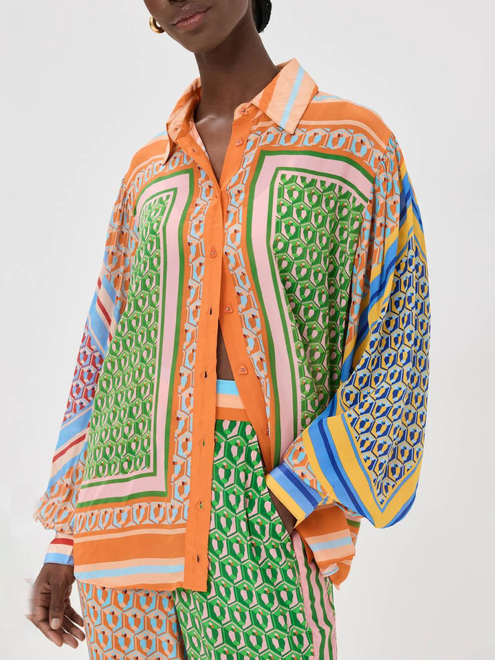 Neila | Tropical Look Colorful Unique Shirt