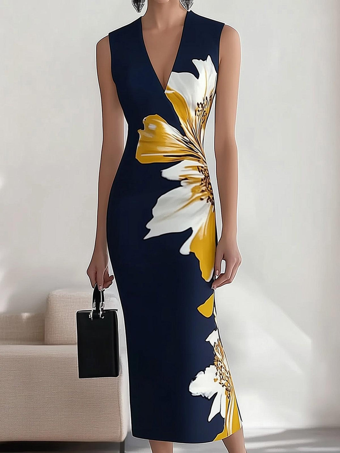 Khadija | Beach Glam Elegant Workplace Festival Midi Dress