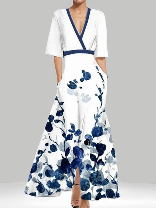 Skyler | Seaside Glam Elegant Mid Sleeve Maxi Dress Ensemble