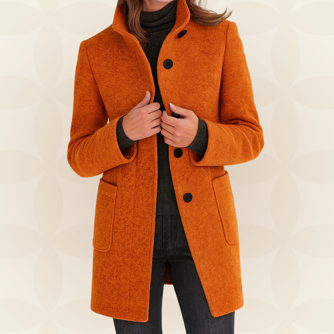 Anna – Classic High-Collar Structured Coat