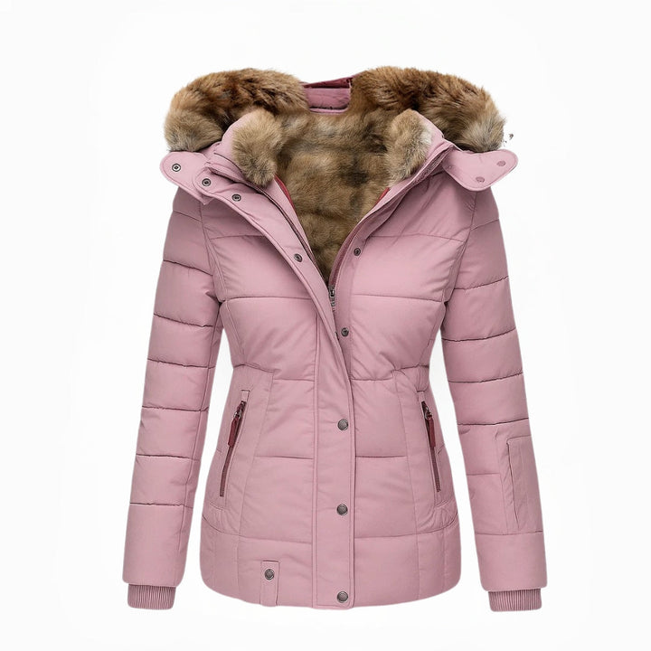 Robin – Quilted Winter Coat with Fur Hood