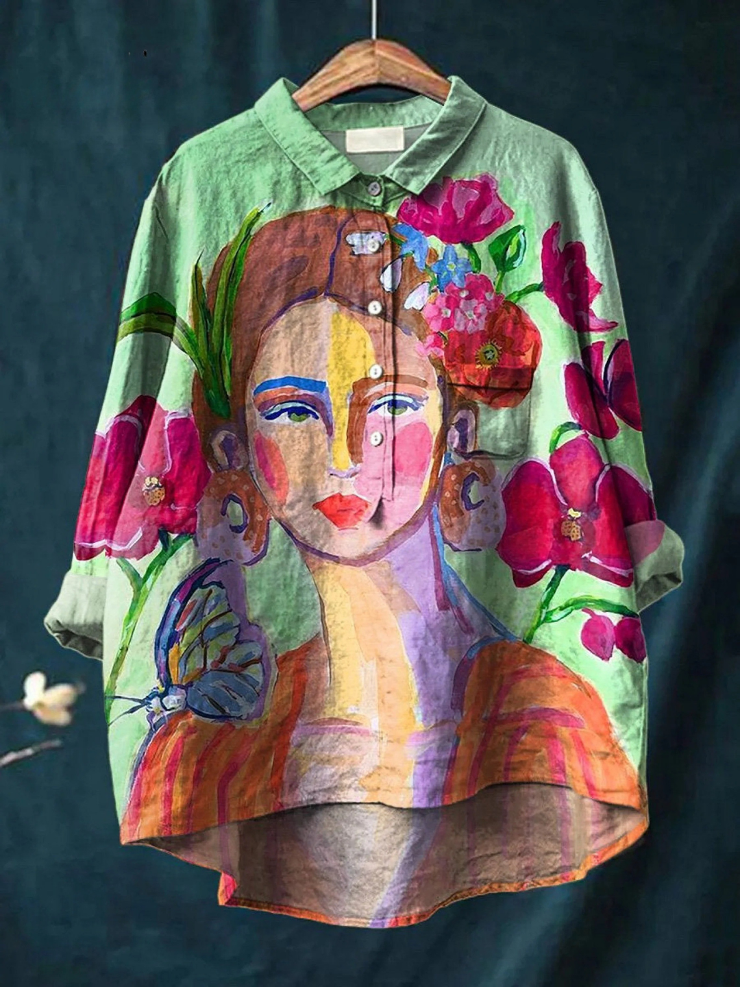 Tauriel | Oil Painting Women's Portrait Art Printed Women's Casual Shirt