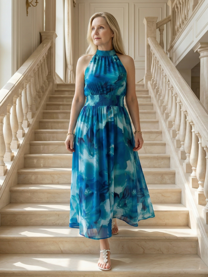 Jayla | Gathered Halter Midi Dress