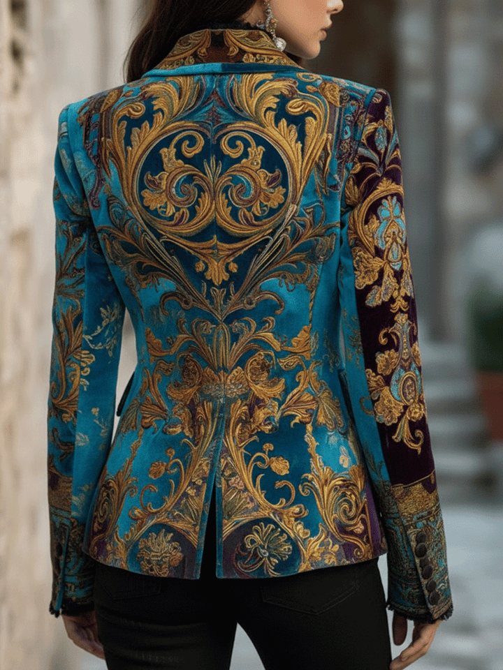 Clarissa – Baroque Velvet-Look Tailored Blazer