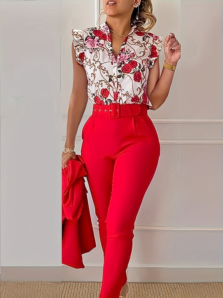 Lucinda | Elegant Set with Ruffled Sleeves