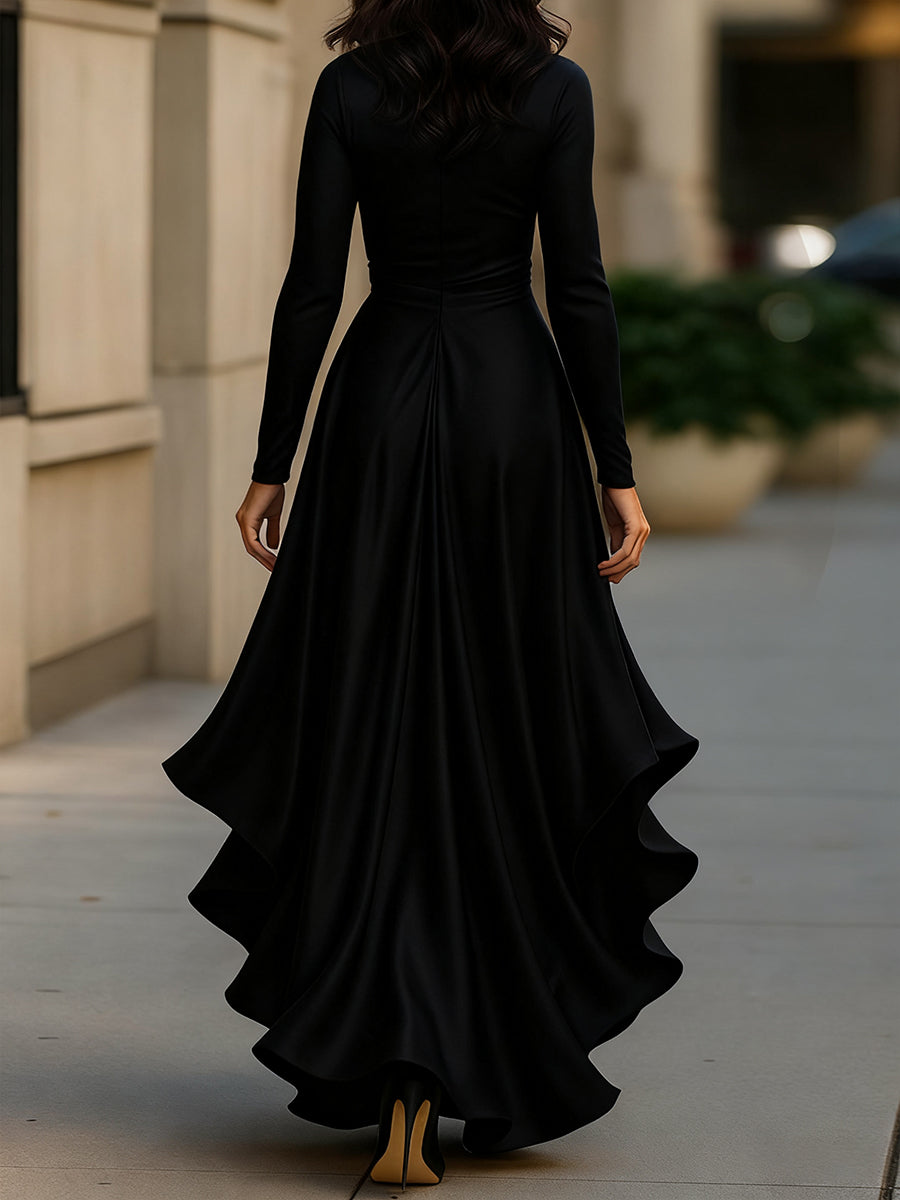 Camila | Draped Ruffle Maxi Dress