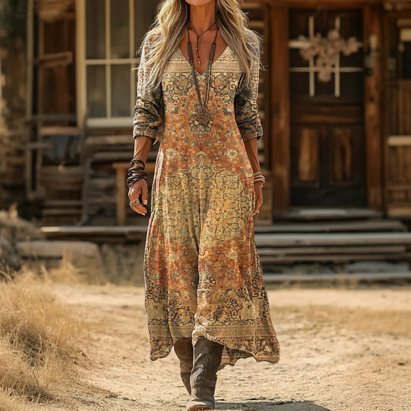 Racquel | Vintage-Inspired Long Sleeve Casual Dress
