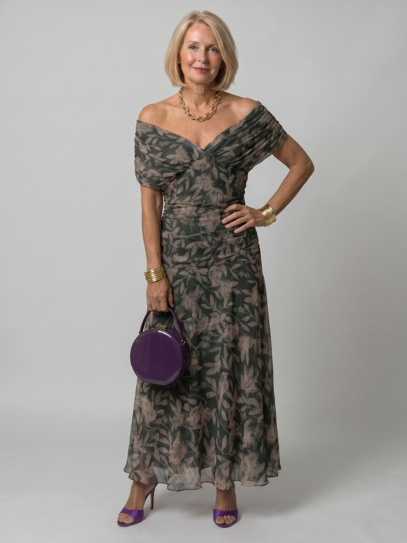 Ava | Off-Shoulder Flow Midi Dress