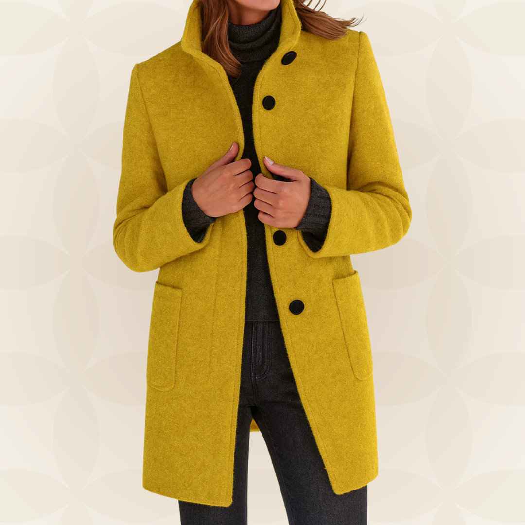 Anna – Classic High-Collar Structured Coat