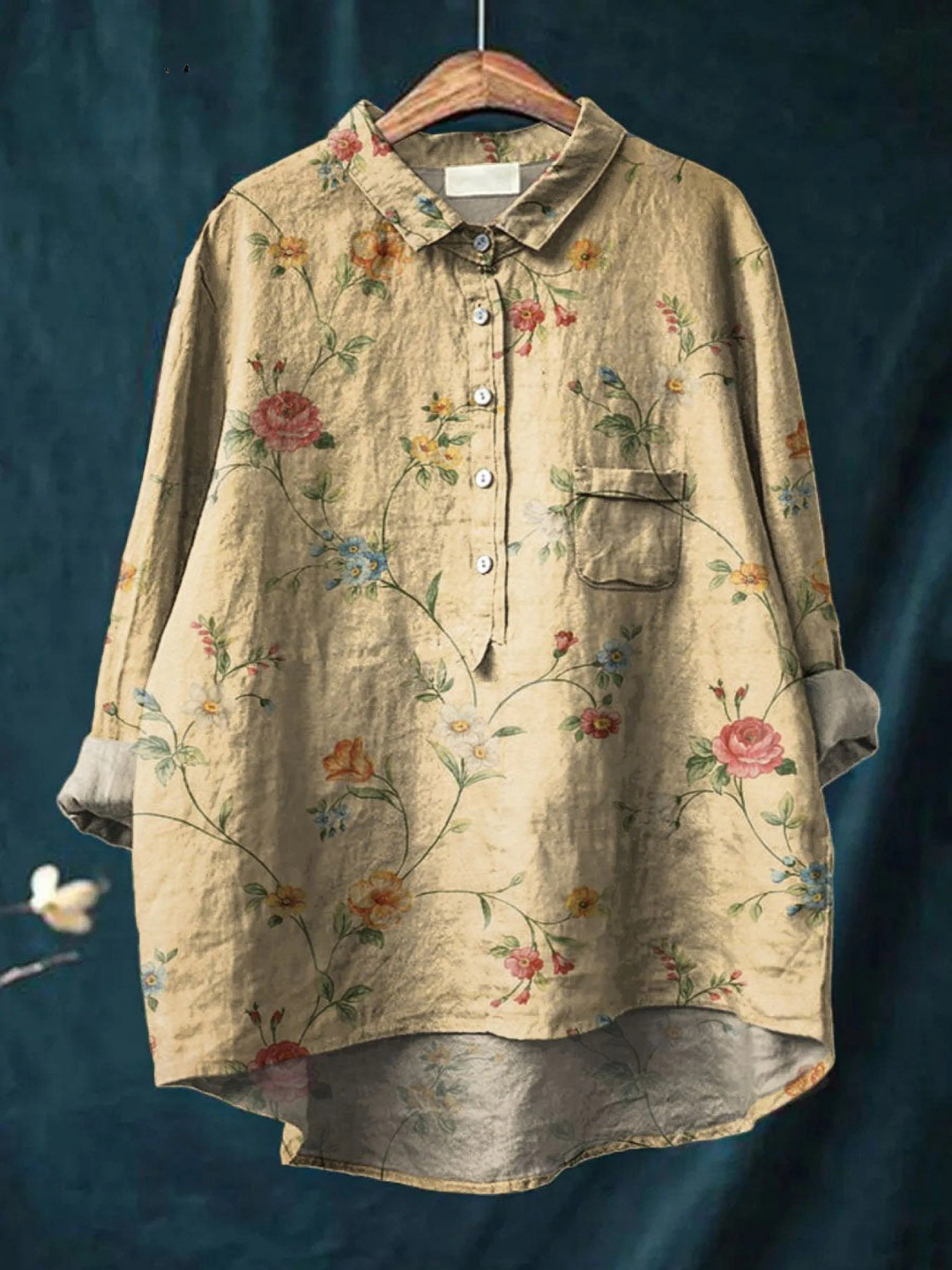 Everleigh | Women's Vintage Floral Art Print Casual Shirt