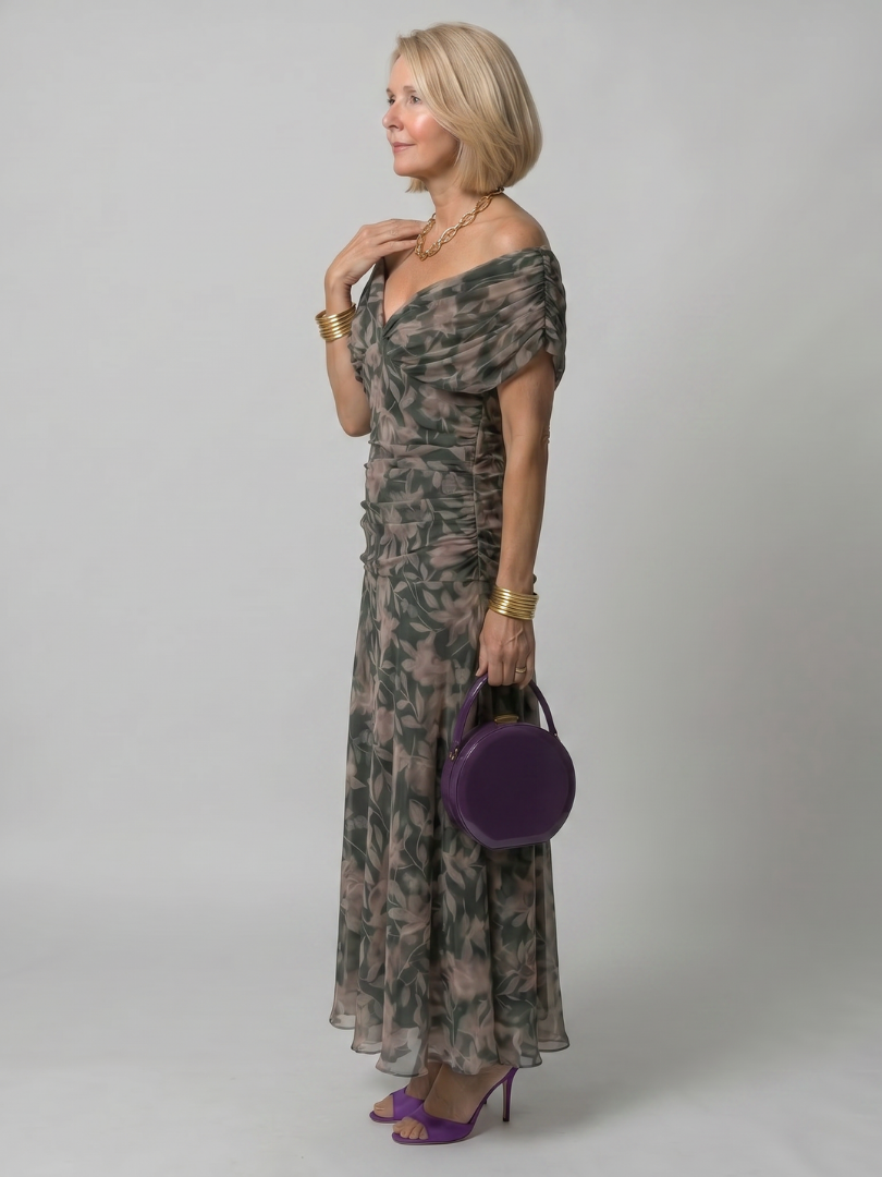 Ava | Off-Shoulder Flow Midi Dress