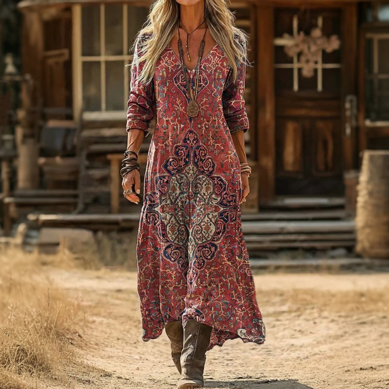 Naima | Vintage-Inspired Long Sleeve Casual Dress