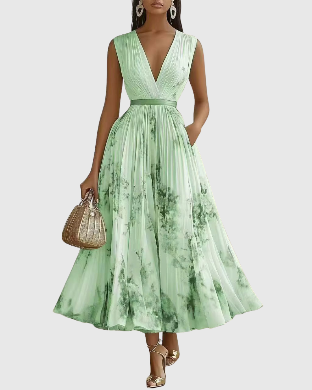 Fern | Elegant Pleated Maxi Dress