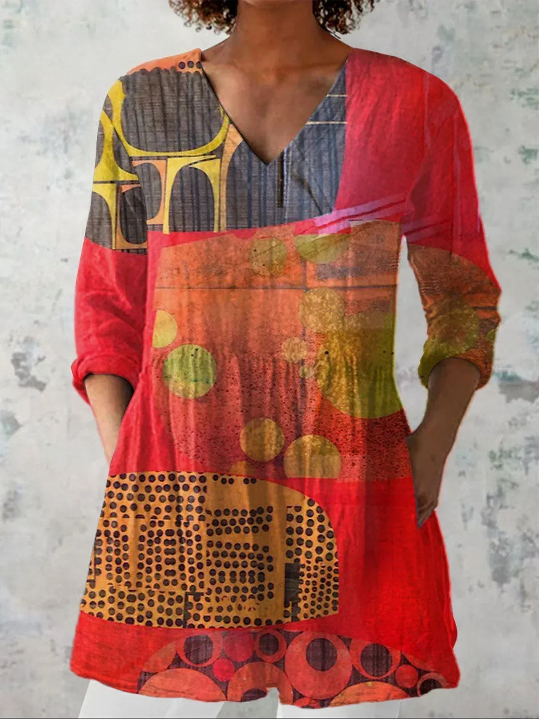 Ivy | Modern Abstract V-Neck Shirt