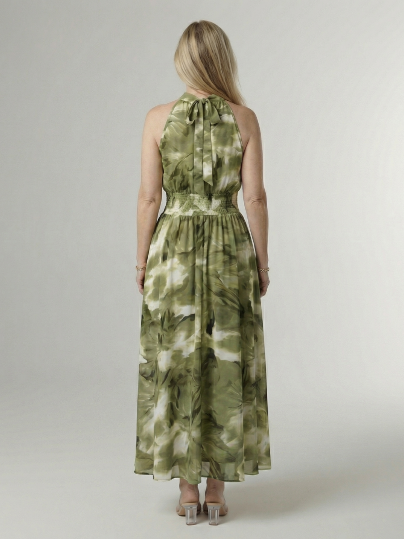 Jayla | Gathered Halter Midi Dress