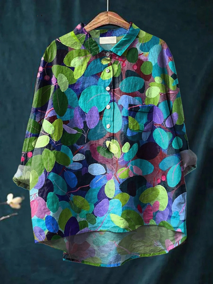 Milanne | Summer Forest Art Printed Women's Casual Shirt