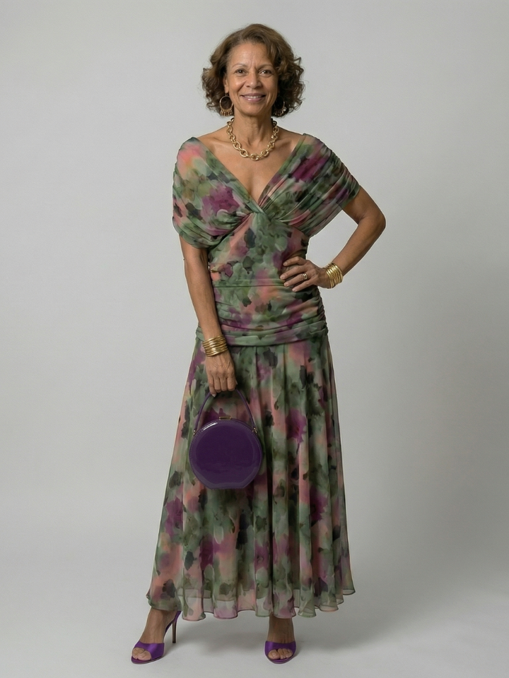 Elin | Off Shoulder Flow Midi Dress