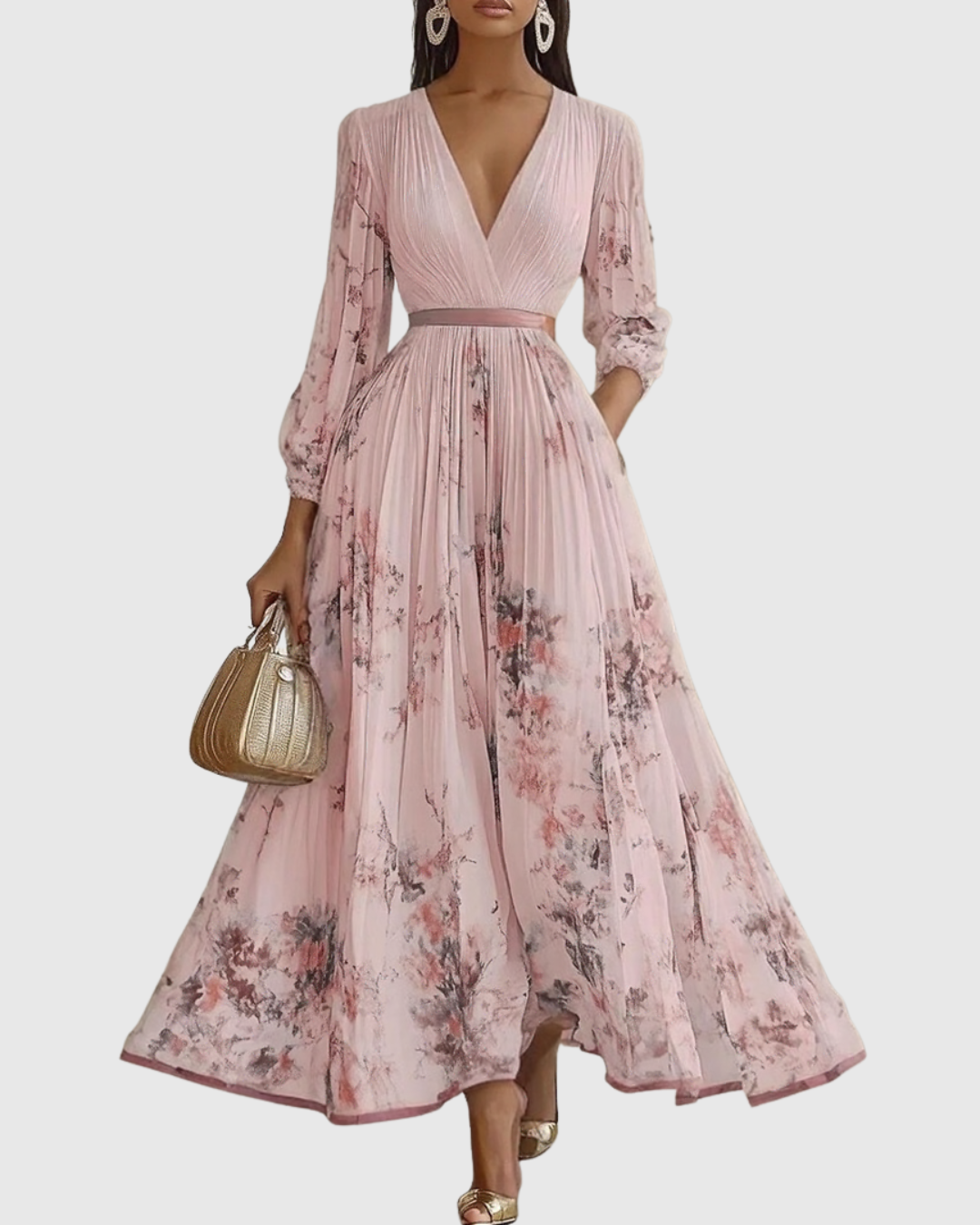 Fern | Elegant Pleated Maxi Dress