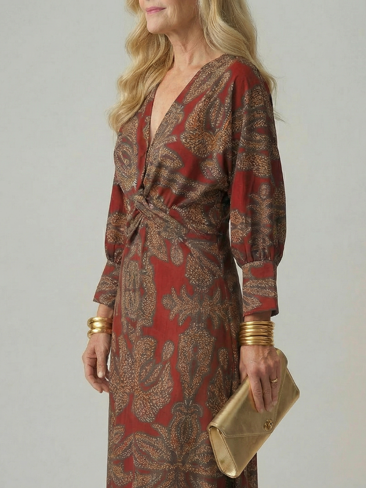 Mikayla | Natural Wrap Midi Dress