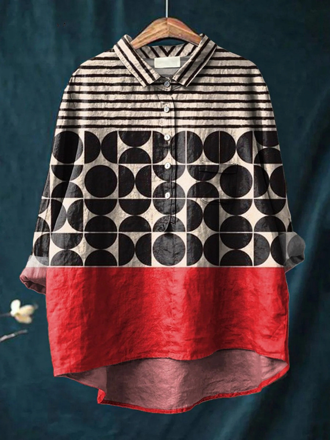 Lesly | Artistry Geometric Pattern Printed Women's Casual Shirt