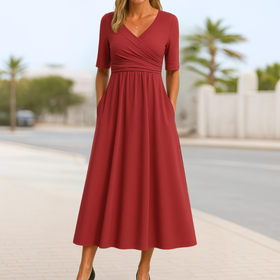 Bethany | Short Sleeve Crossed Dress
