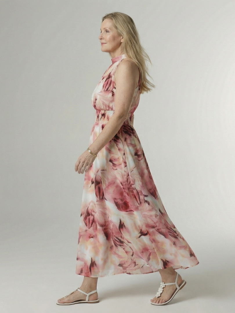 Jayla | Gathered Halter Midi Dress