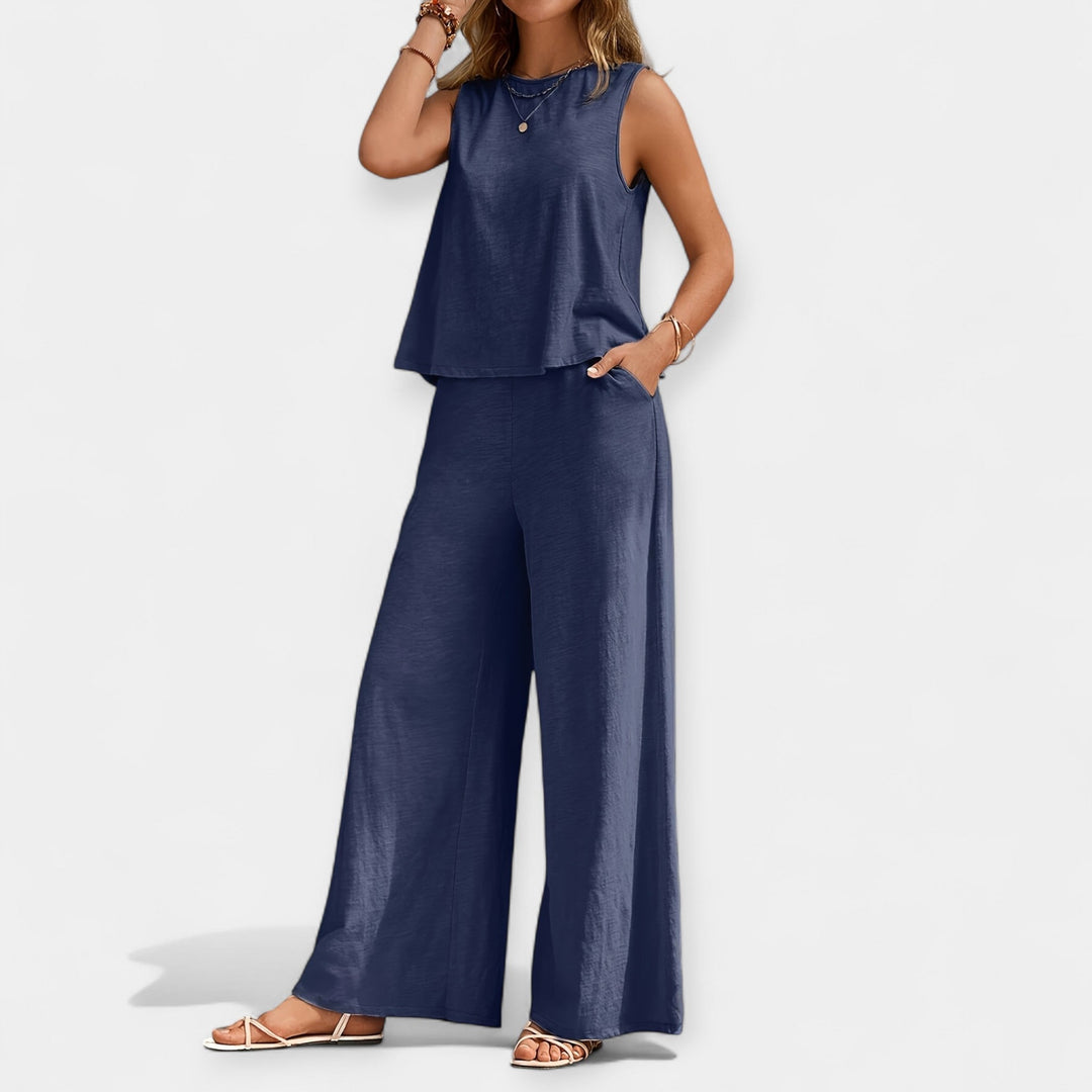 Mallory | Sleeveless Top and Wide-Leg Pants Ensemble